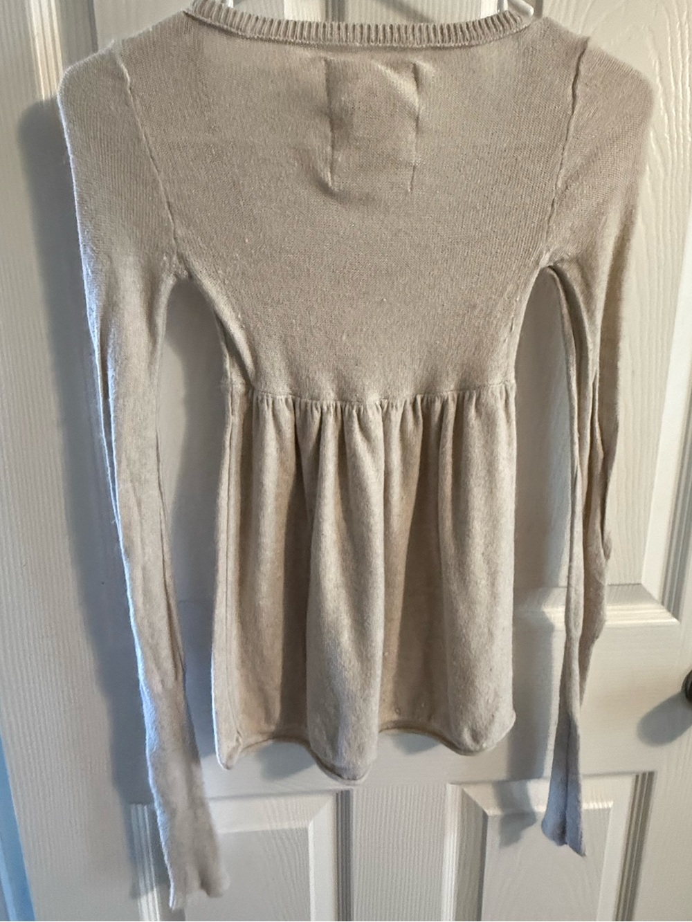 Hollister Y2K Rabbit Hair Blend Babydoll Sweater Top XS Beige 2007/2008 - Picture 3 of 7